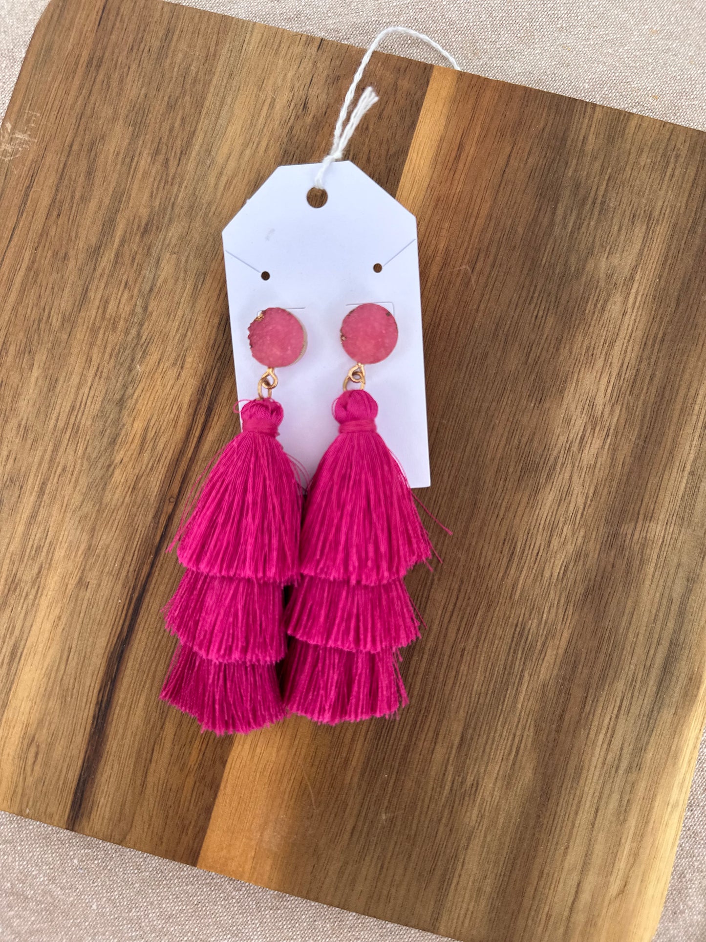 Druzy Tassel Earrings