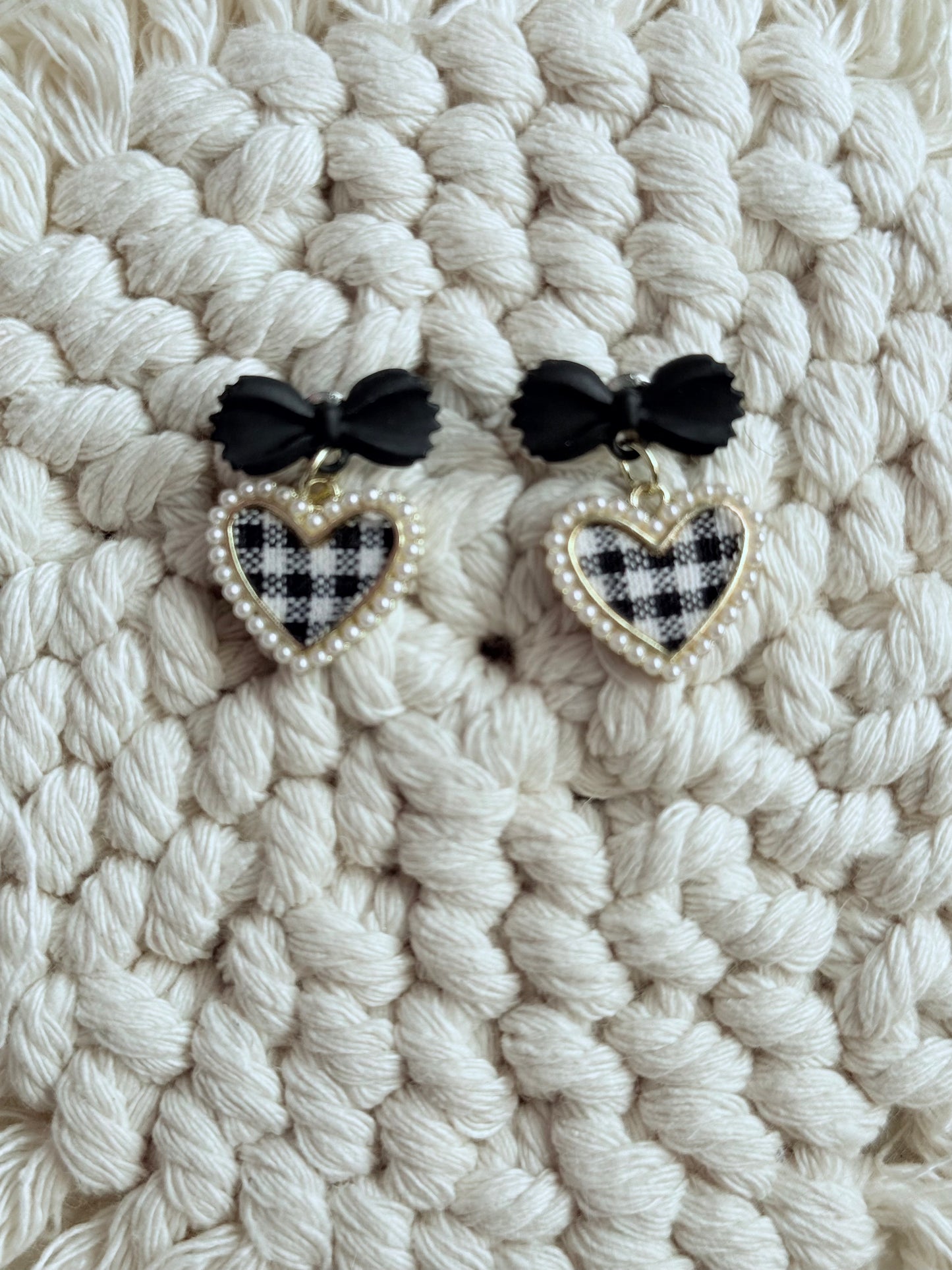 Bow Heart Earrings