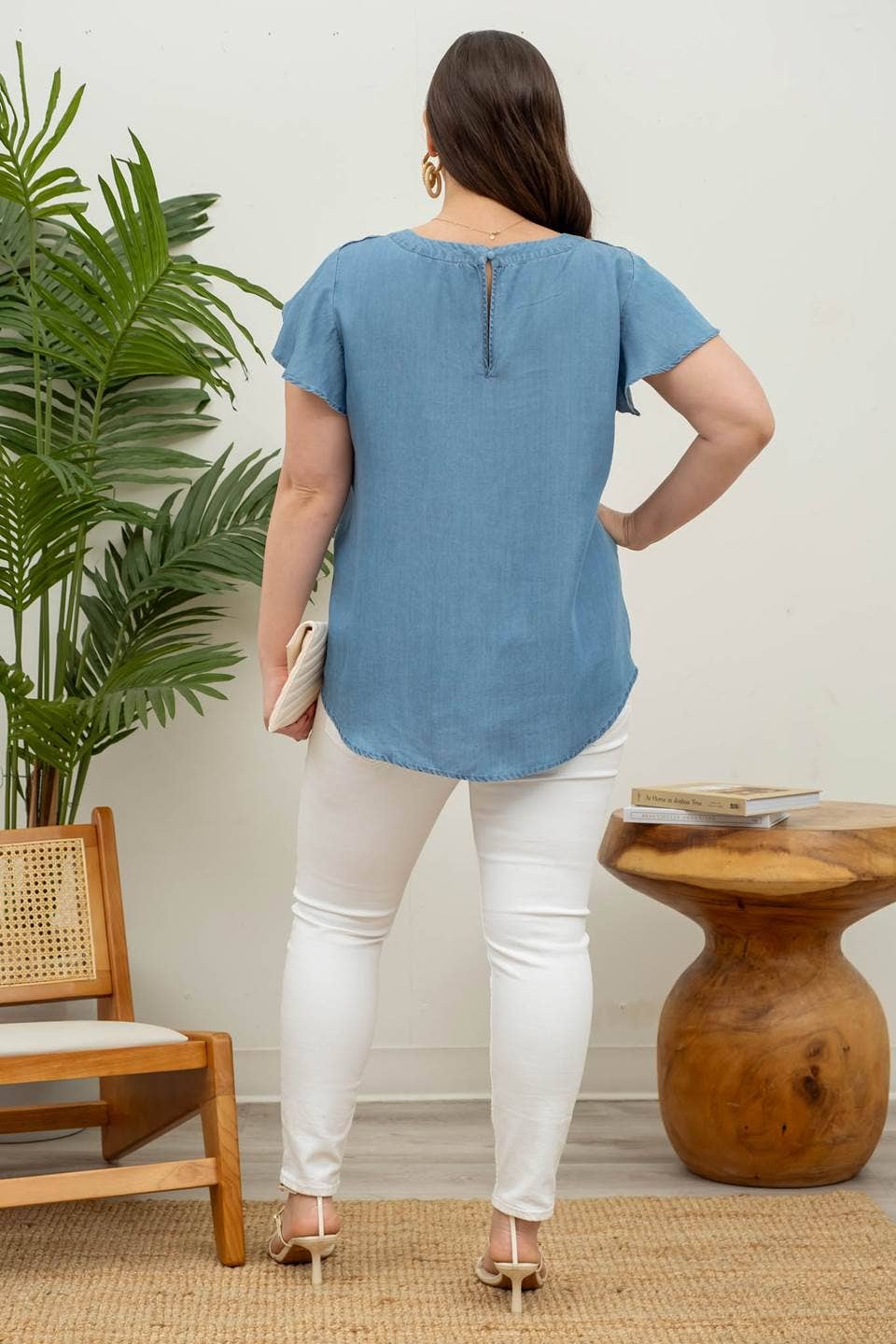 Ruth Petal Chambray Top