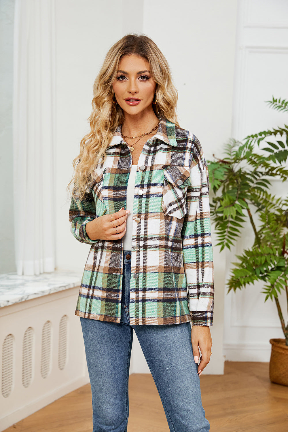 Alice Collared Plaid Shacket