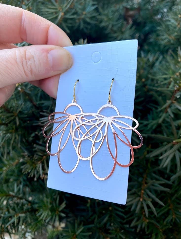 Rose Gold Loopy Metal Earrings