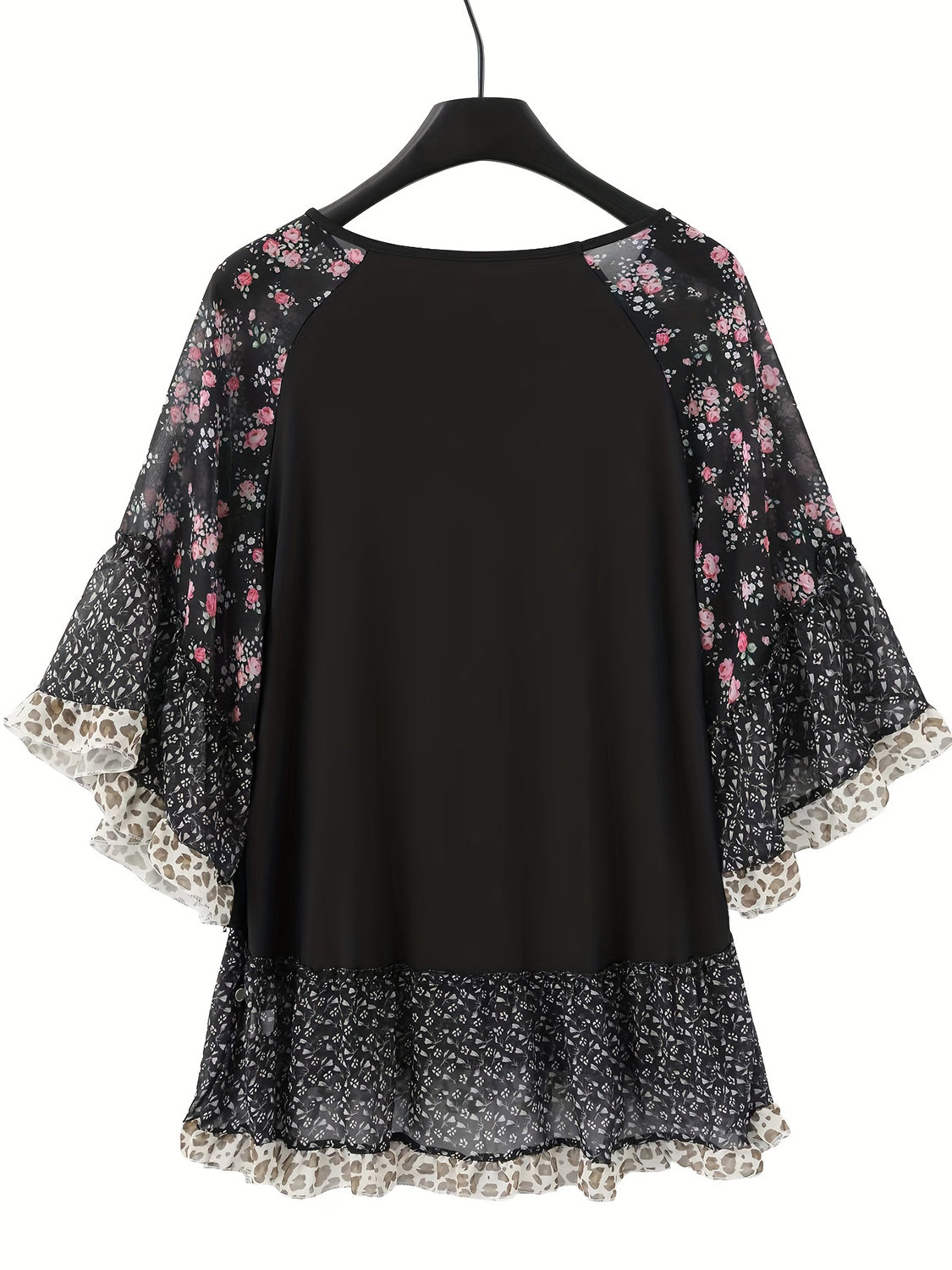 Frill Printed Sleeve Blouse