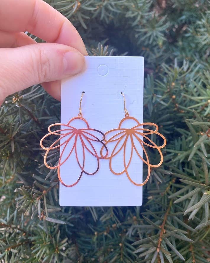 Rose Gold Loopy Metal Earrings