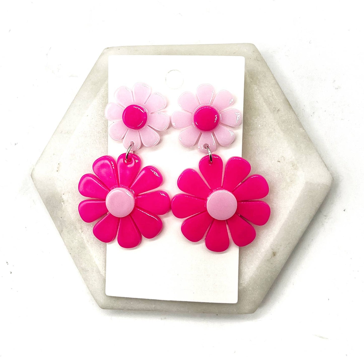 Pink Flower Earrings