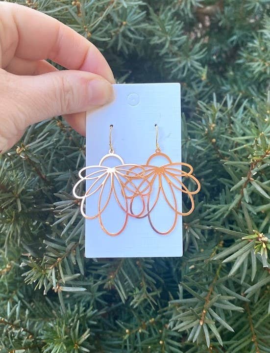 Rose Gold Loopy Metal Earrings