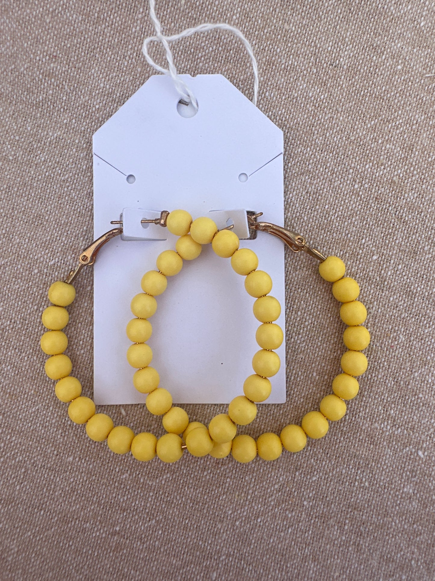 Beaded Hoop-Yellow