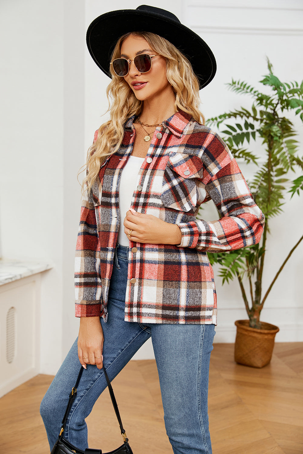 Alice Collared Plaid Shacket