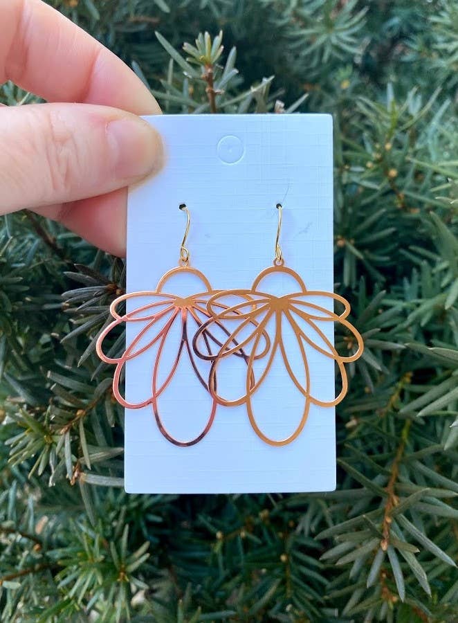 Rose Gold Loopy Metal Earrings