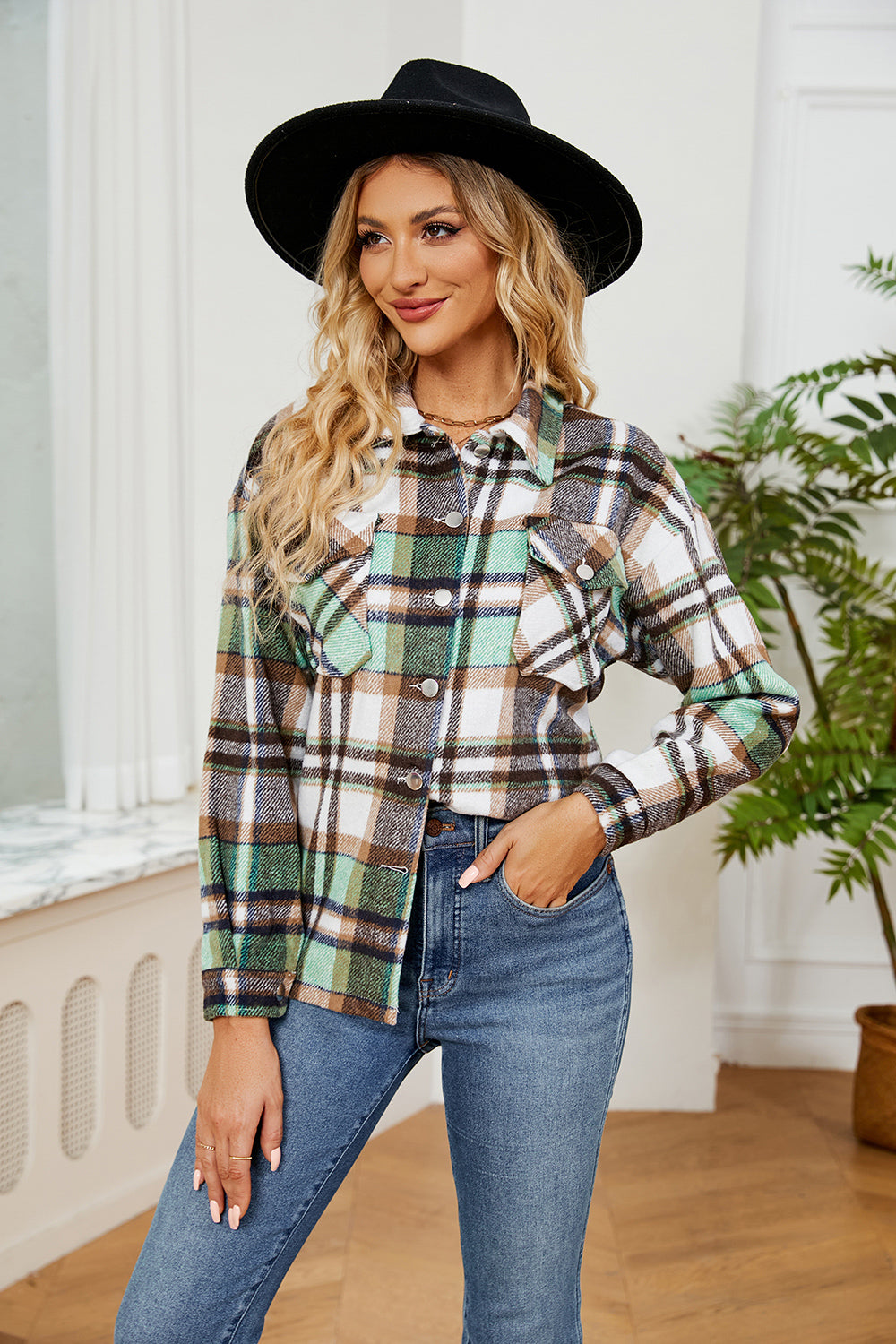 Alice Collared Plaid Shacket