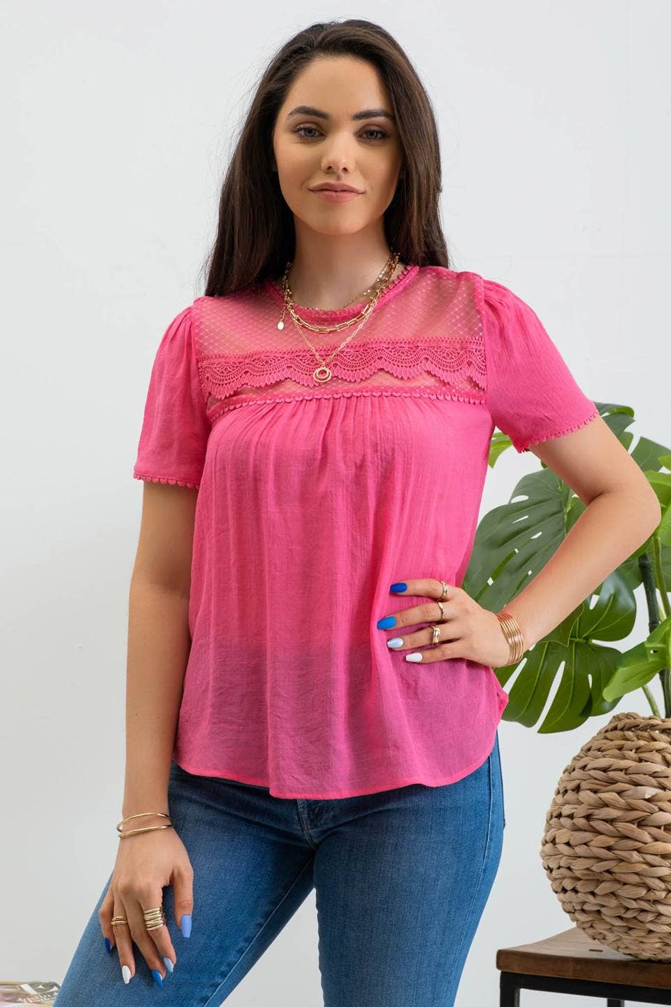 Alexa Scallop Trim Top