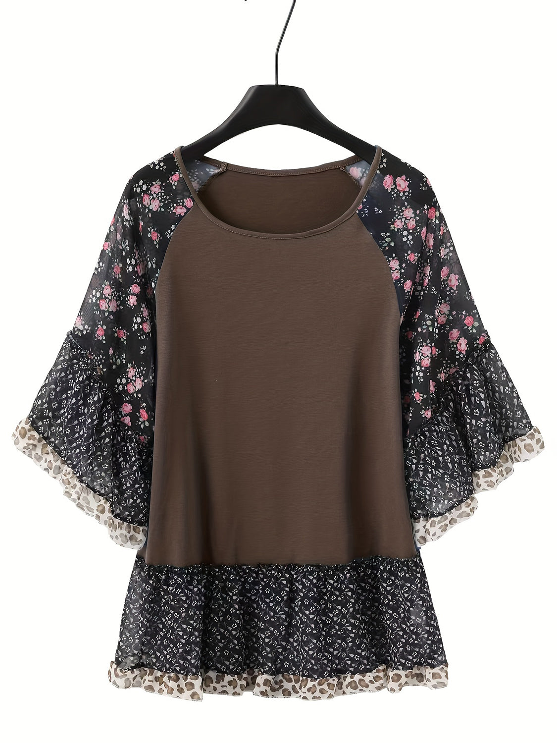 Frill Printed Sleeve Blouse