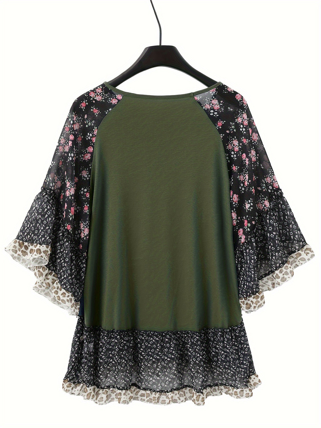 Frill Printed Sleeve Blouse