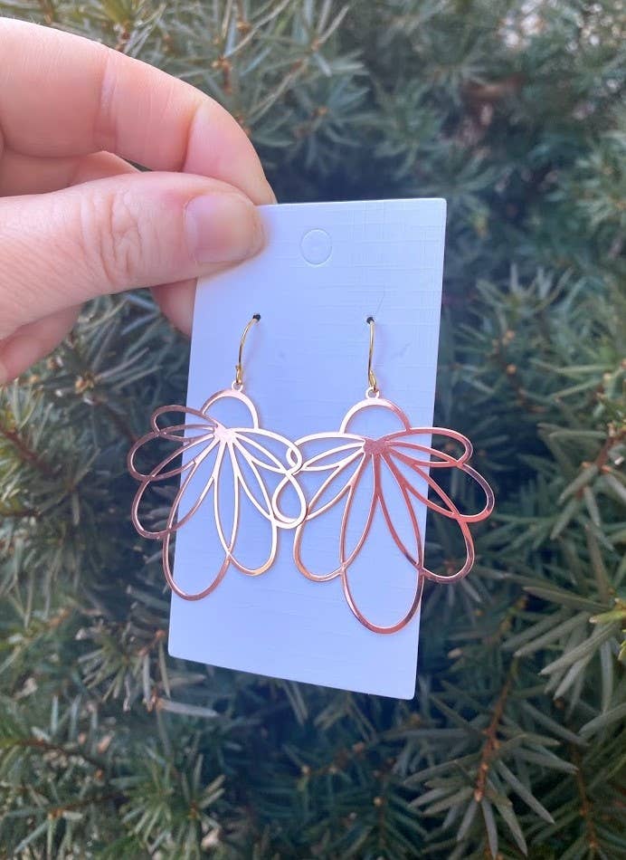 Rose Gold Loopy Metal Earrings