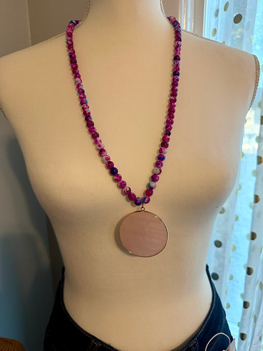 Willow Beaded Pendant Necklace