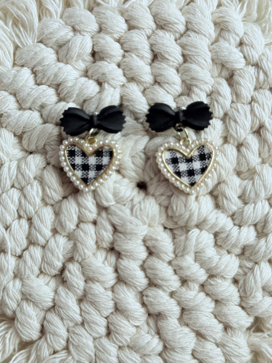 Bow Heart Earrings