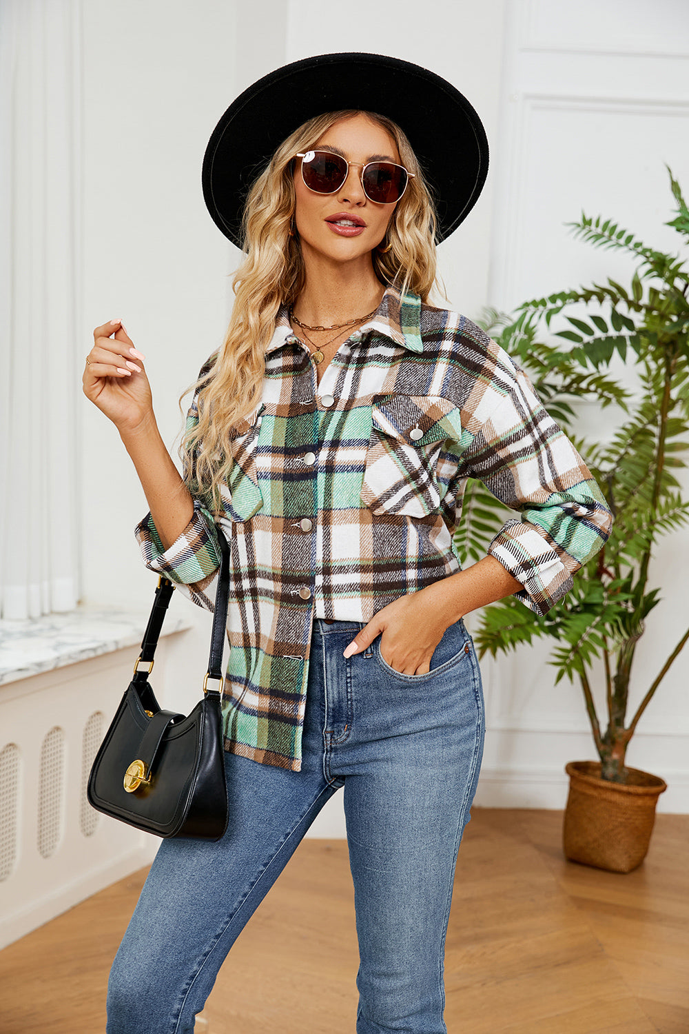 Alice Collared Plaid Shacket