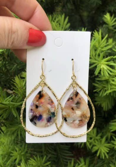 Multi-Color Teardrop Chandelier Earrings