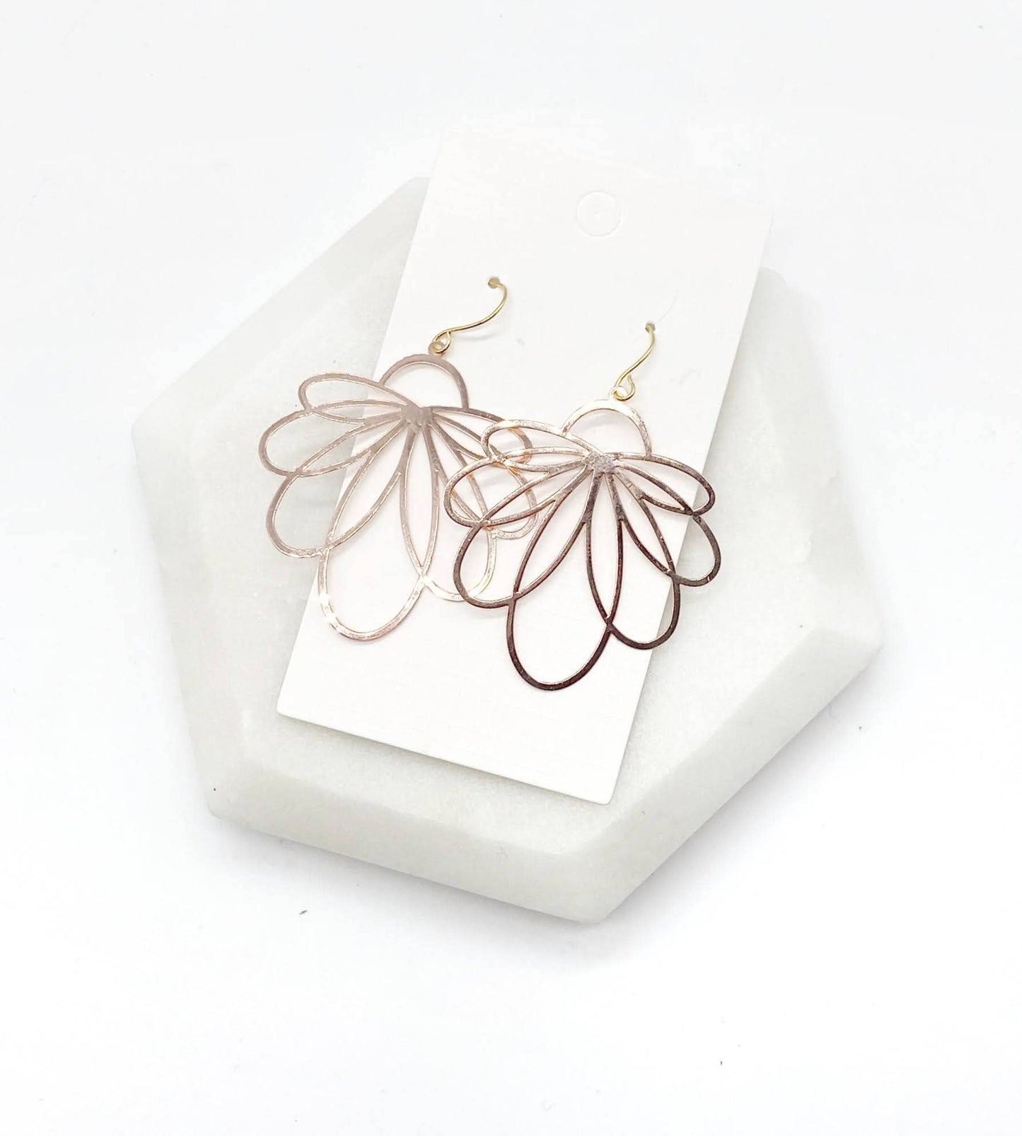 Rose Gold Loopy Metal Earrings