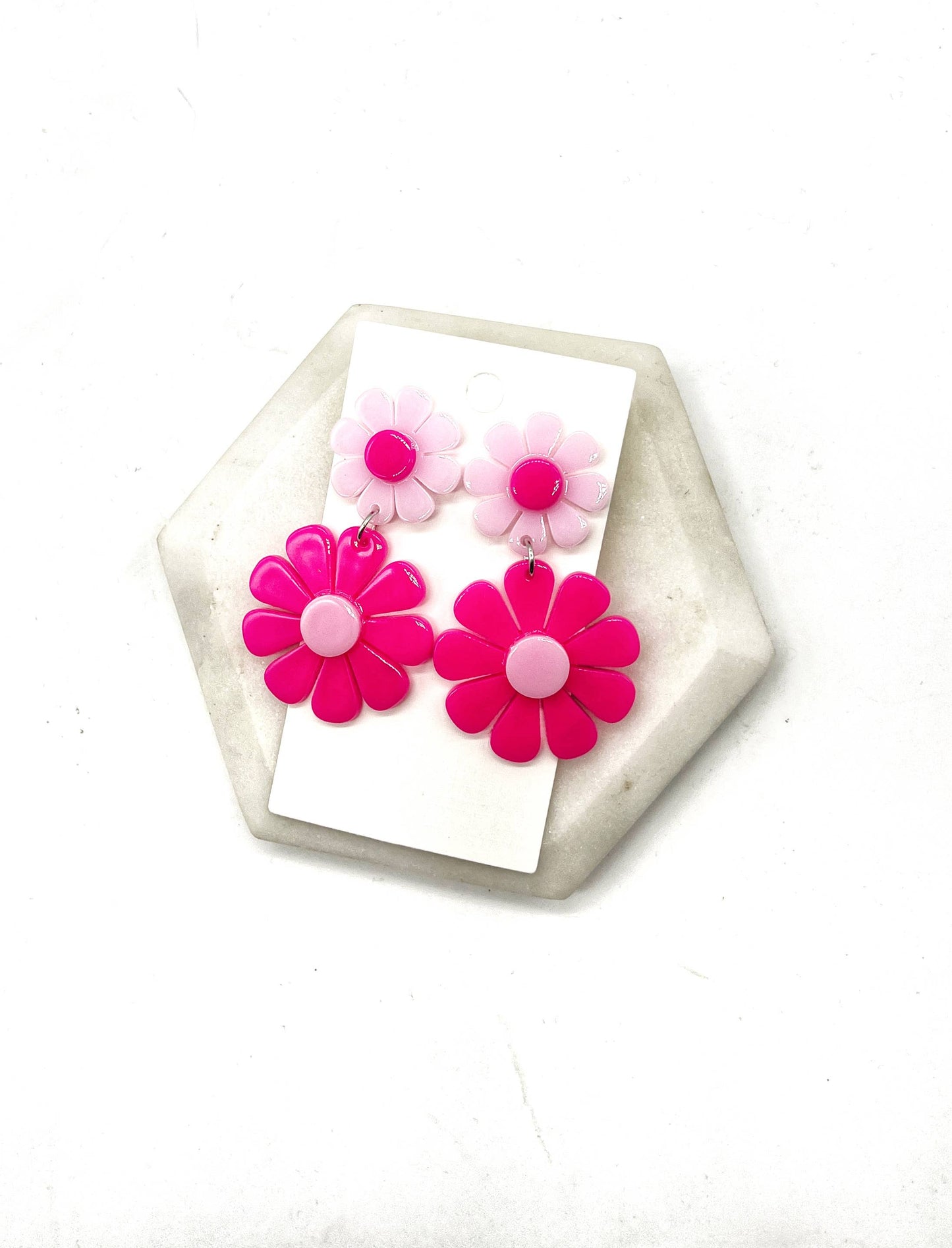 Pink Flower Earrings