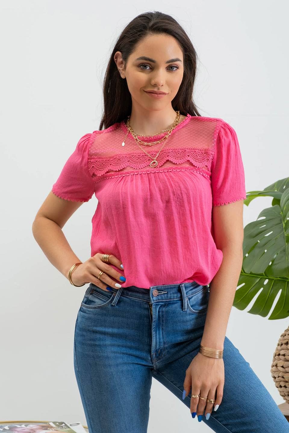 Alexa Scallop Trim Top