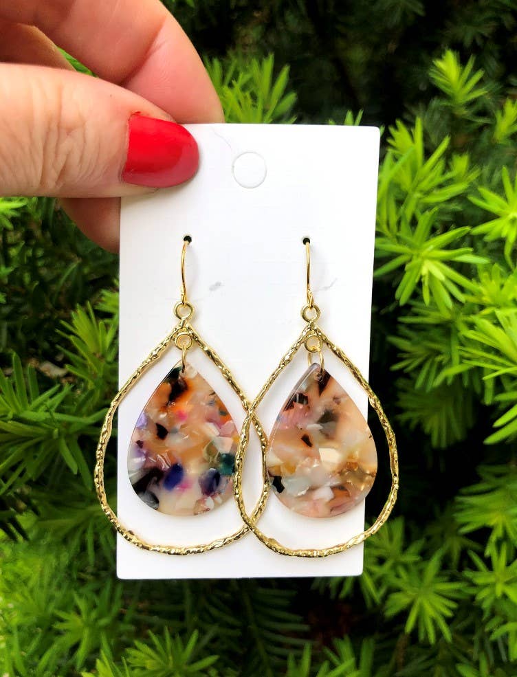 Multi-Color Teardrop Chandelier Earrings