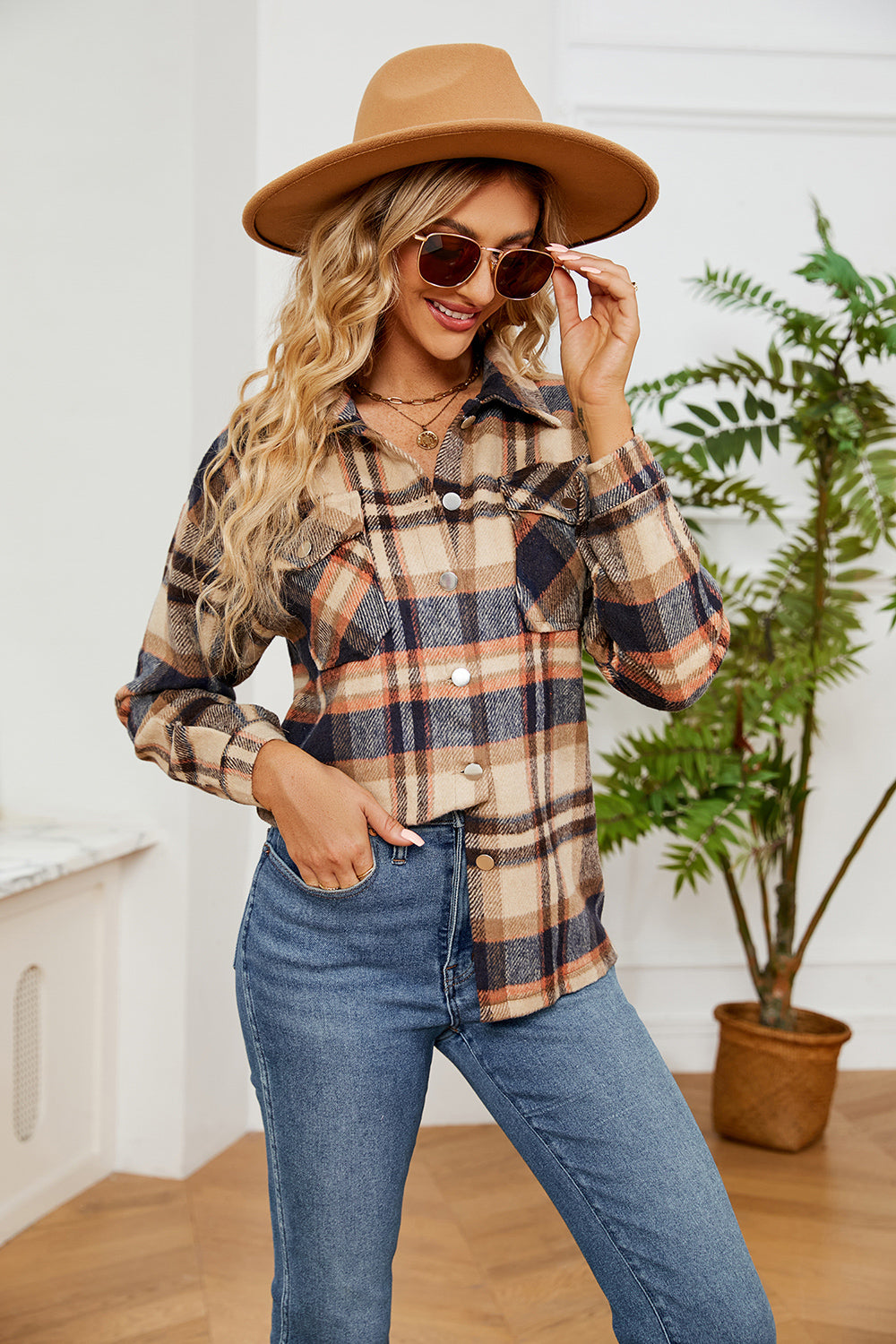 Alice Collared Plaid Shacket