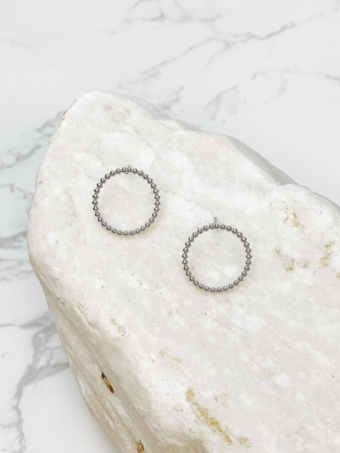 Metal Circle Post Earrings