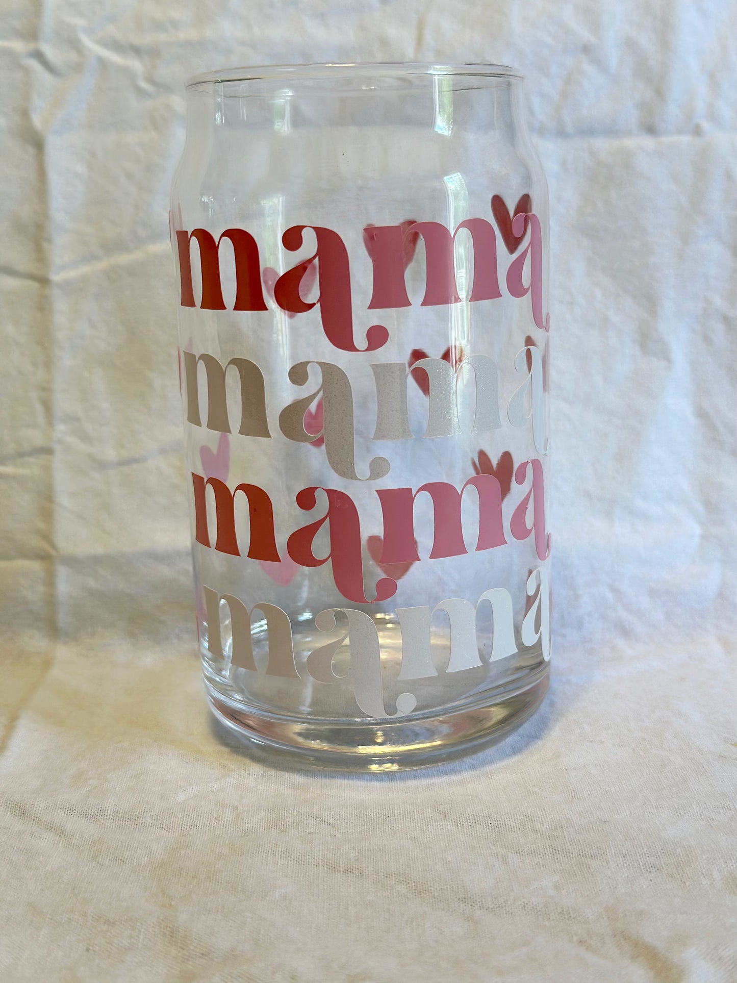 Glass Can Cup with lid & straw