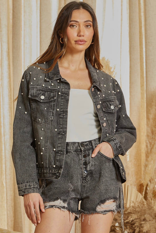 Audrey Pearl Denim Jacket