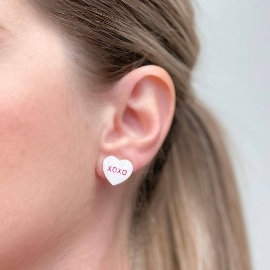 XOXO Candy Heart Stud Earrings